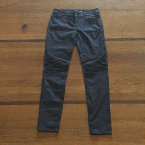 Gray Prana skinny moto pants